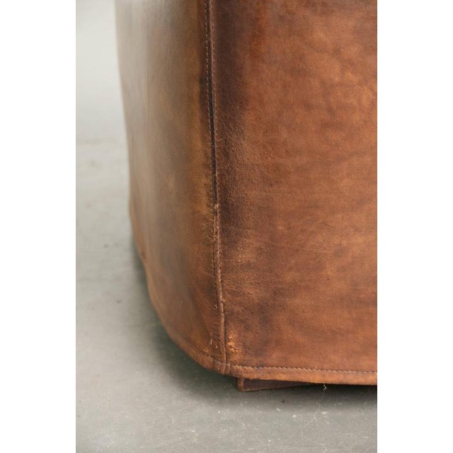Large Vintage Sheepskin Ottoman For Sale - Image 10 of 12