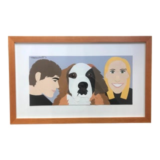 1990s New-Realist Figurative Paper Collage by Beverly Bigwood, Framed For Sale