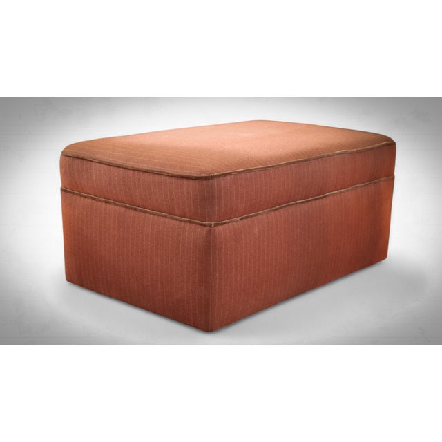 Country House Rectangular Ottoman in Pin-Striped Wool Velvet, 2010s, in Flawless conditions. Designed 1890 to 1919