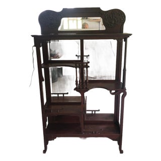 Antique Eastlake 'Victorian Era' Display Cabinet (Etage're) Cherry Wood For Sale
