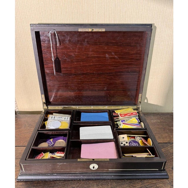 Napoleon III Ebony and Mahogany Box with Inlays of Precious Materials For Sale - Image 6 of 8