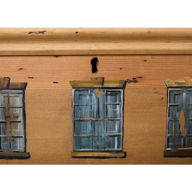 Country English Painted Pine Trunk With Georgian House Facade For Sale - Image 13 of 18