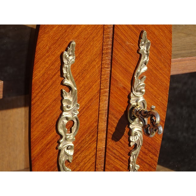 Brown Small Louis XV Marquetry Display Case, 1950s For Sale - Image 8 of 18