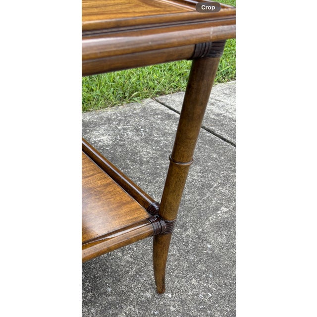 Linwood Rectangular Cocktail Table in a Bamboo Style .MCM & Hollywood Regency Style . Great Focal Point .