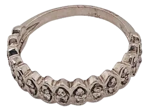 14 Karat White Gold Diamond Wedding Band Anniversary Bridal Ring 0.75 TDW