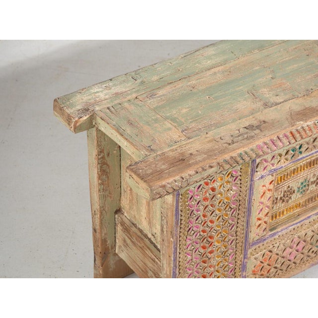 Antique Painted Uyghur Xinjiang Silk Road Sideboard or Cabinet For Sale - Image 4 of 15
