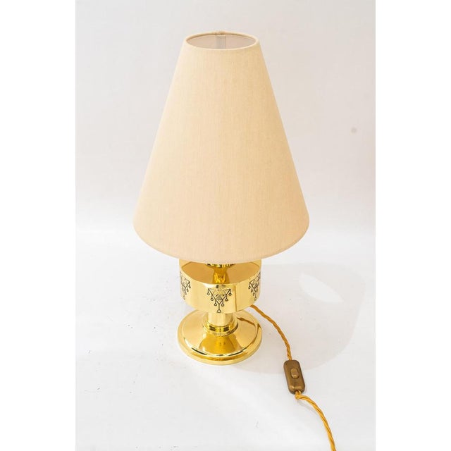 Large Art Deco Table Lamp with Fabric Shade, 1920 For Sale - Image 3 of 18