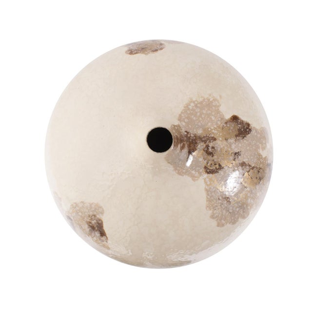 Brown Petrini Tuscan Small Round Iron Vase For Sale - Image 8 of 9