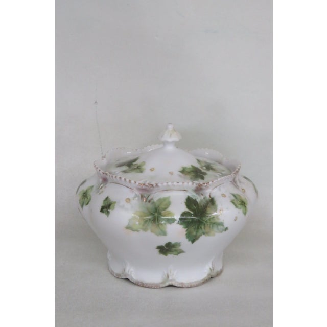 Large Rs Rosenthal Covered Dish Jar With Leaf Design and Gold Accents For Sale - Image 11 of 12