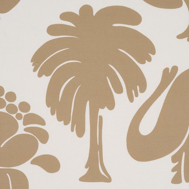 Contemporary Schumacher Call Of The Jungle Fabric In Neutral For Sale - Image 3 of 5