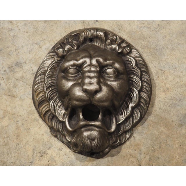 Circa 1920s French Cast Iron Lion Fountain Feature, Spout For Sale - Image 11 of 13