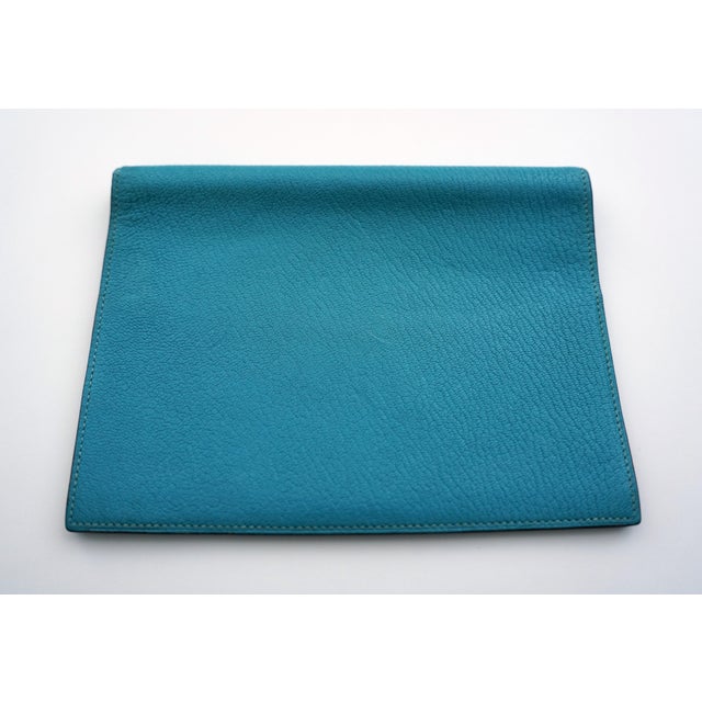 Hermes Turquoise Chevre Leather Globe-Trotter Agenda Cover, C. 2004 For Sale - Image 12 of 12