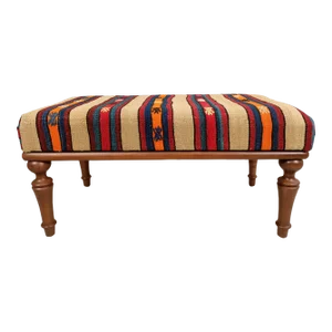 Handmade Kilim Rug Upholstered Bench