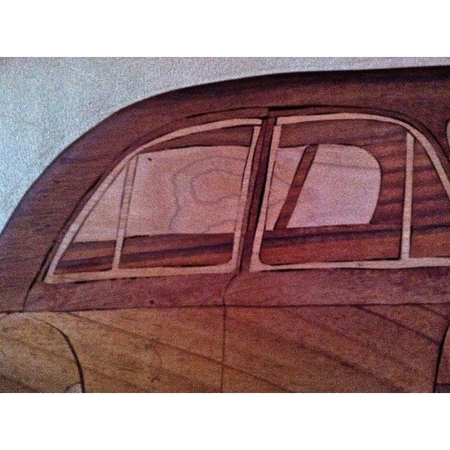 1940s 1949 Inlaid Cadillac Wall Decoration For Sale - Image 5 of 7