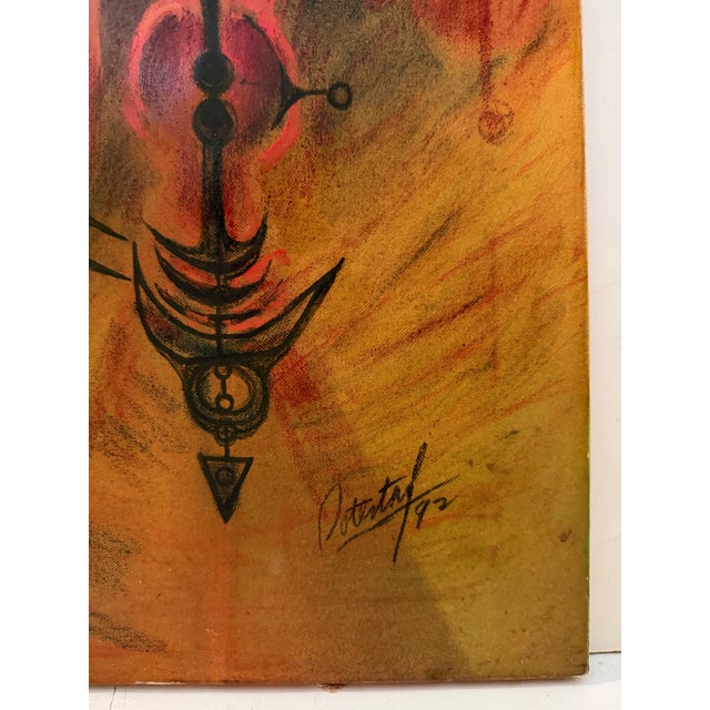 Arturo Potestad (1917–2016) Cuban Abstract Symbolist Painting, Signed & Dated 1992 For Sale In Miami - Image 6 of 8