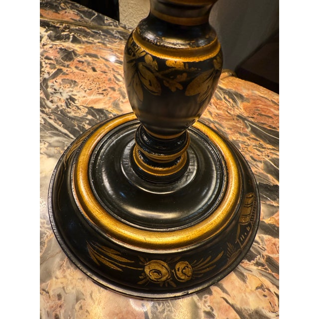 Late 20th Century Pair of Chinoiserie Candlestick Lamps For Sale - Image 5 of 10