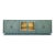 Spanish Revival Sage Green & Gold Leaf Sideboard From 60's For Sale