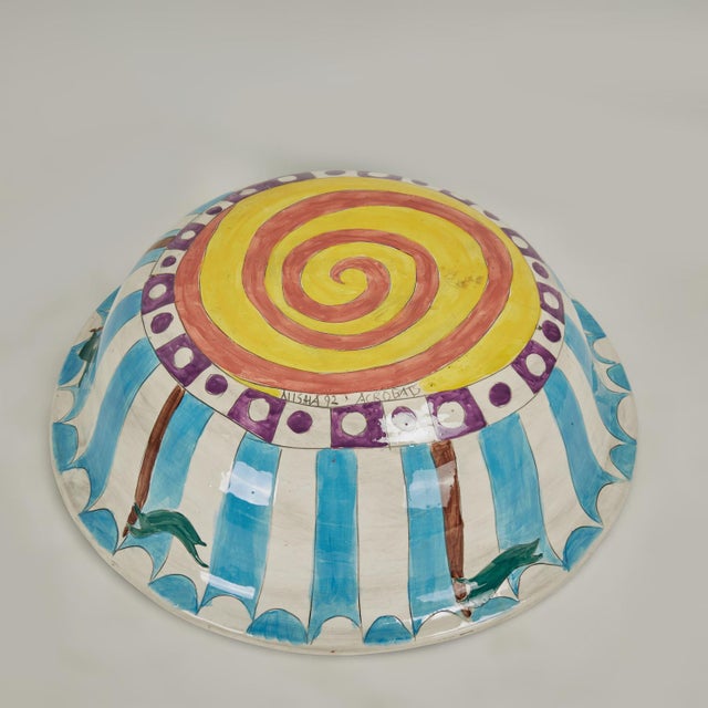Vintage Ceramic Circus Bowl on Elephant Stand by Dan and Nisha Ferguson For Sale - Image 9 of 17