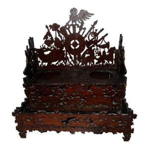 Late 19th Century Black Forest Style Hunting Ink Well Stand