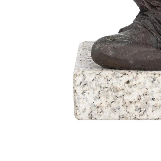 Bronze Angels Back Sculpture on Marble Base For Sale - Image 3 of 6
