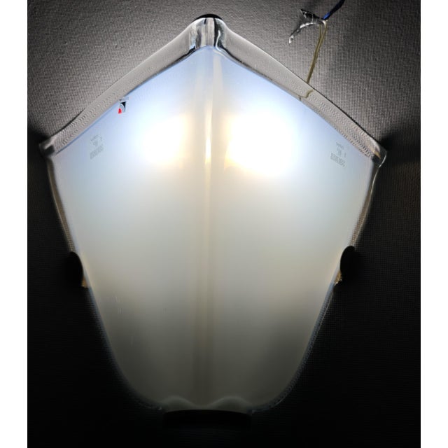 Italian Blue Murano Glass Modaluce Pendant and Wall Lamp Set, 1990s, Set of 2 For Sale - Image 3 of 18
