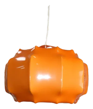 Hanging Ceiling Lamp in Orange Plastic from Ilka Plast, 1970s