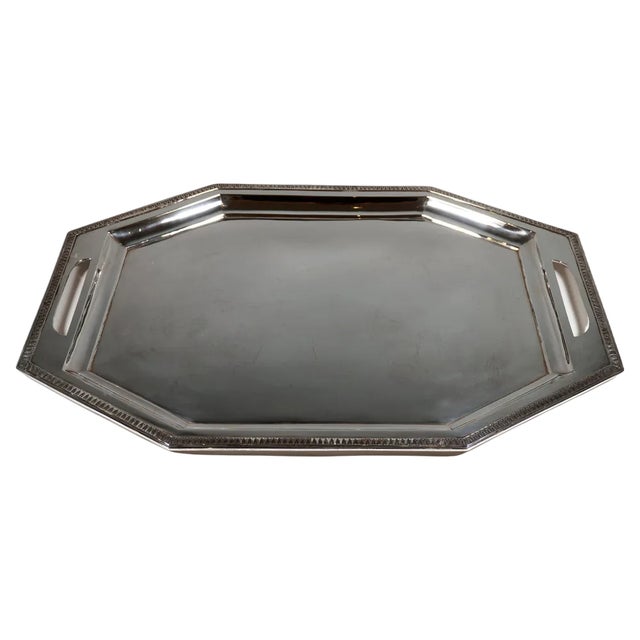Large Art Nouveau Viennese Austria Silver Tray attributed to Würbel & Szokally, 1900s For Sale