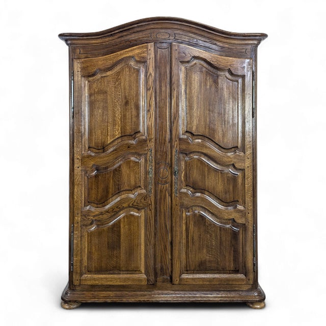 Brown Neo-Rustic Dark Oak Wardrobe For Sale - Image 8 of 8
