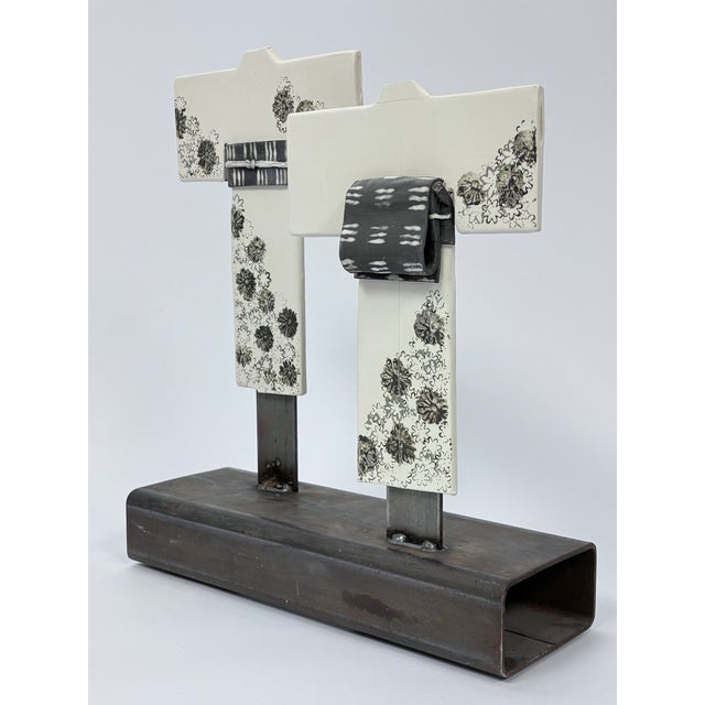 Metal One of a Kind Japanese Kimono Ceramic Sculpture For Sale - Image 7 of 8