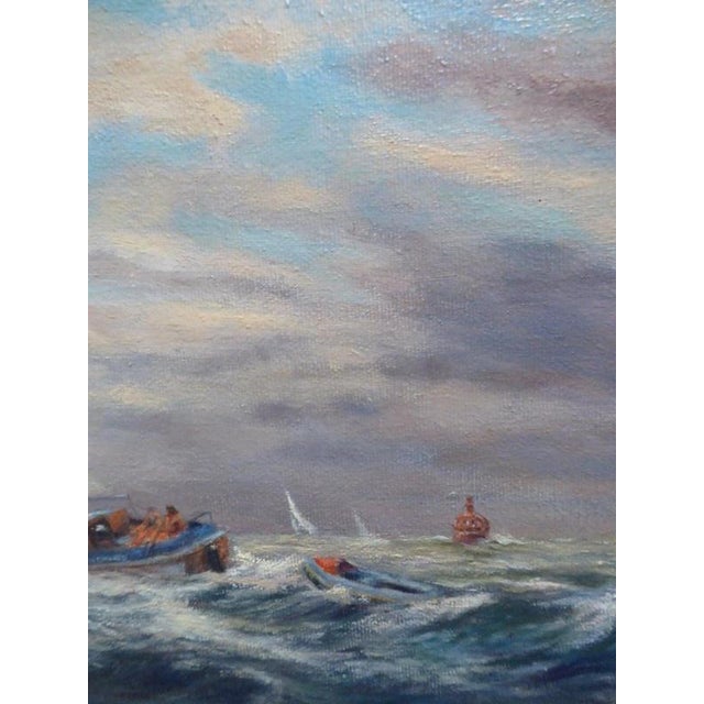 Victor Trevett, Moonshine Near Wallet Spitway, 1980s, Oil Painting on Canvas, Framed For Sale - Image 10 of 14