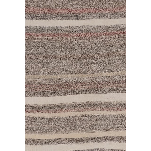 Vintage Persian Kilim Runner in Muted Neutral Stripes - Rug & Kilim For Sale In New York - Image 6 of 8