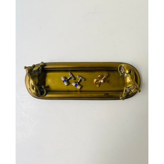Art Deco Art Deco Brass Catchall With Dogs, Early 20th Century For Sale - Image 3 of 11