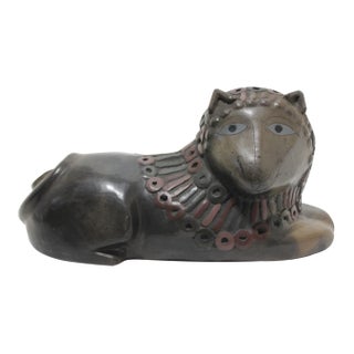 Smiling Lion Artisan Sculpture For Sale