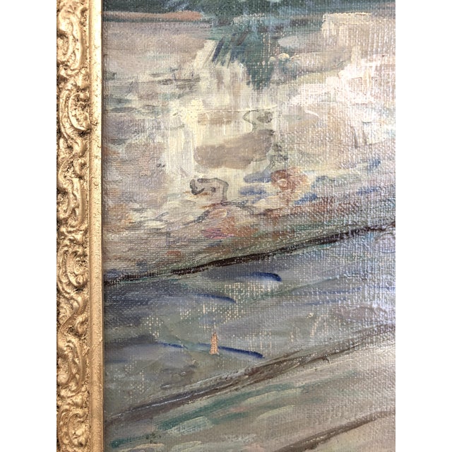 Pietro Toretti, Route côtière sud avec cèdres et pins, Oil on Canvas, Framed For Sale - Image 13 of 14