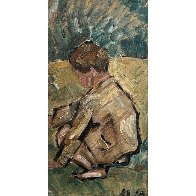 Ernest Samuel Geiger, Jeune enfant jouant, 1939, Oil on Cardboard, Framed For Sale - Image 12 of 12