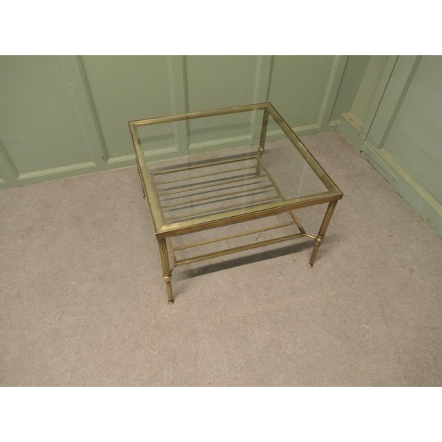 1960s Square Brass Coffee Table, Mid-19th Century For Sale - Image 5 of 8
