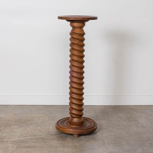 1940s French Carved Wood Pedestal Table For Sale - Image 4 of 11
