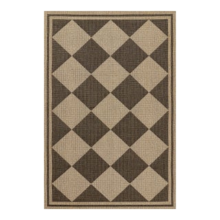Erin Gates by Momeni Saybrook Diamond Black Indoor/Outdoor Area Rug 5'3" X 7' For Sale