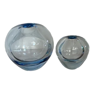 Vintage Danish Handblown Glass Drop Vases by Per Lütken for Holmegaard - Set of 2