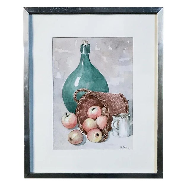 Mid-Century Hand Painted Framed Watercolor by Pol Antonis For Sale - Image 13 of 13