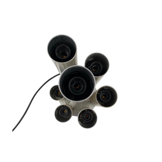 Silver Hollywood Regency Italian Metal Table Lamp by Gaetano Sciolari, 1970s For Sale - Image 8 of 14