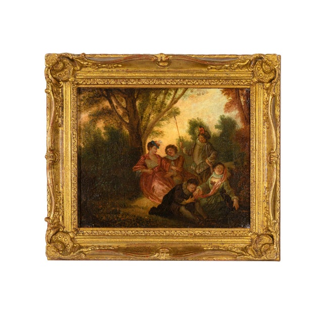 Brown Philippe Mercier, Gallant Scene, 1700s, Oil on Canvas, Framed For Sale - Image 8 of 8