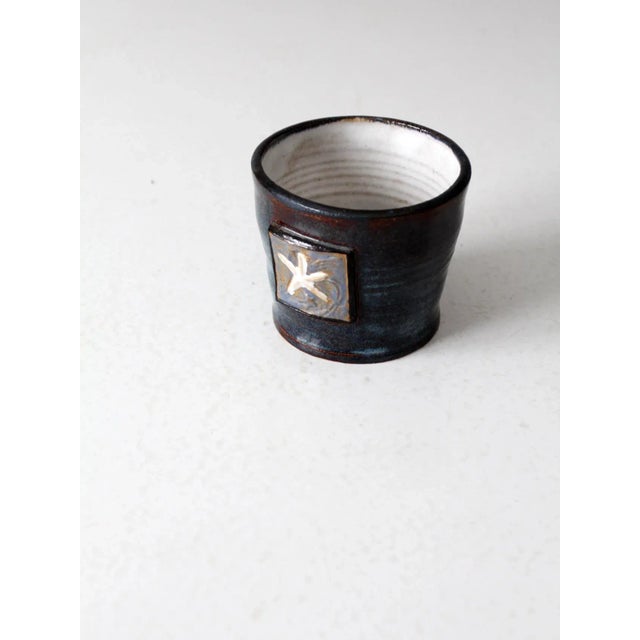 Blue Vintage Starfish Studio Pottery Vase For Sale - Image 8 of 10