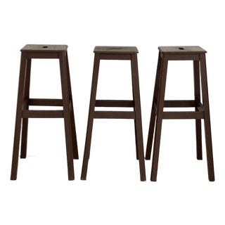 Vintage High Workshop Stools, 1950s, Set of 3 For Sale