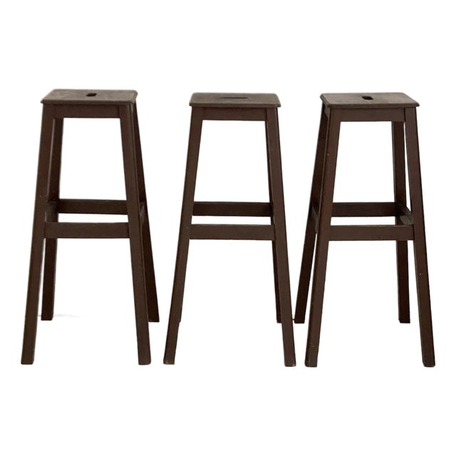 Vintage High Workshop Stools, 1950s, Set of 3 For Sale
