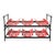 Vintage Mid-Century Modern Stackable Red & Black Geometric Metal Wine Rack For Sale