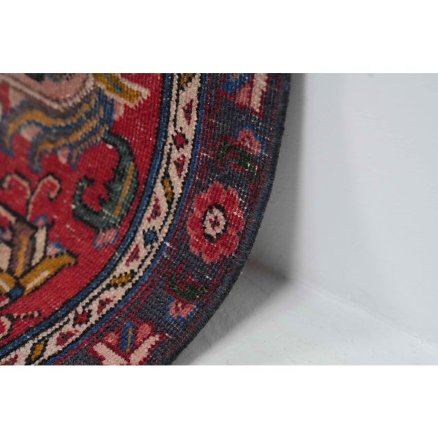 Textile 1970s Vintage Persian Handmade Wool 10x13 Red Area Rug For Sale - Image 7 of 11