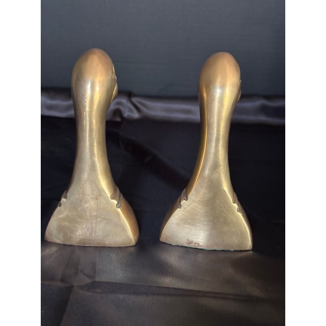 Sarreid Ltd. 2 Vintage Brass Duck MCM Bookends - Sarreid Ltd. Style For Sale - Image 4 of 6