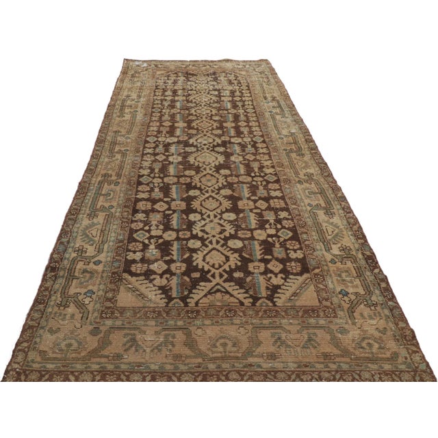 Antique Persian Malayer Rug Runner - 03'09 X 12'08 For Sale - Image 4 of 9