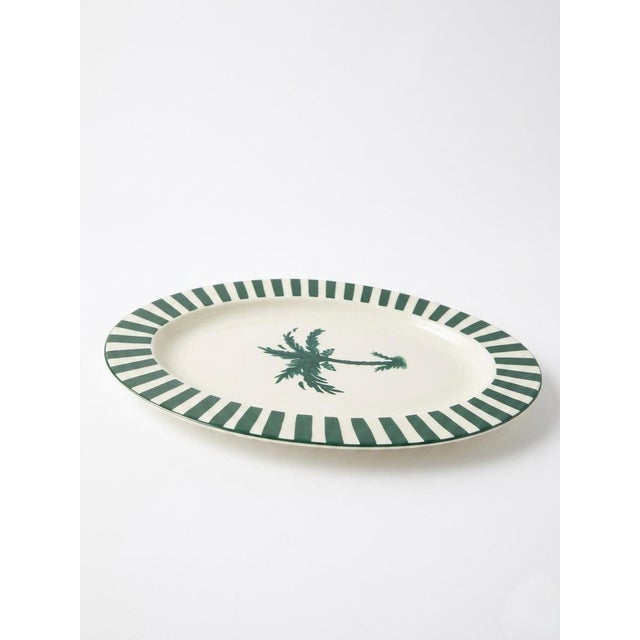 2000 - 2009 Fern & Co. X Anthropologie Palm Tree Oval Serving Platter For Sale - Image 5 of 12